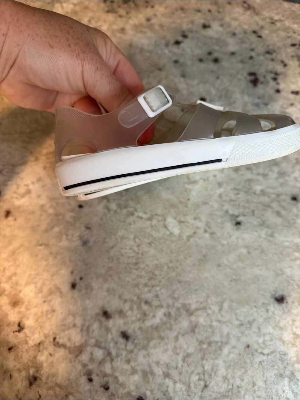 Dolce & Gabbana Kids Cream Jelly Logo Sandals
